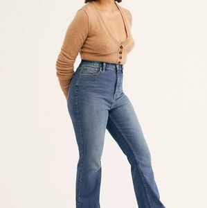 FP CRVY ROBYN HIGH RISE FLARE JEANS SZ 34